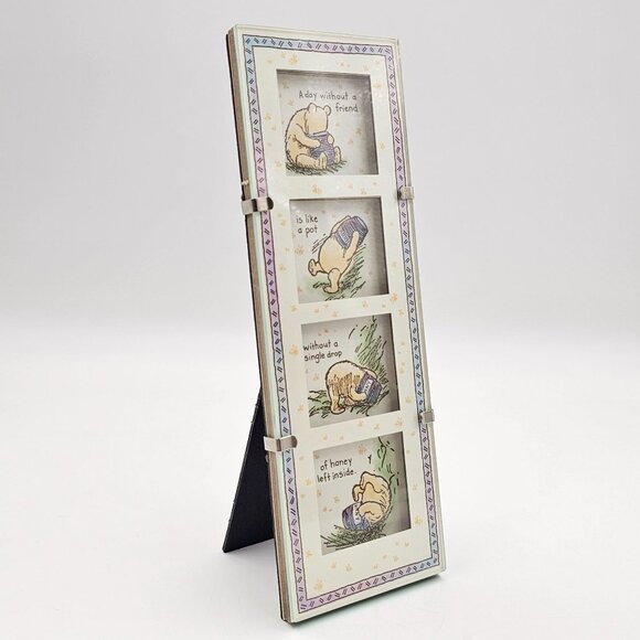 Disney Winnie The Pooh Shadowbox Glass Picture Frame Collage 4 Slot Friendship - Picture 2 of 9